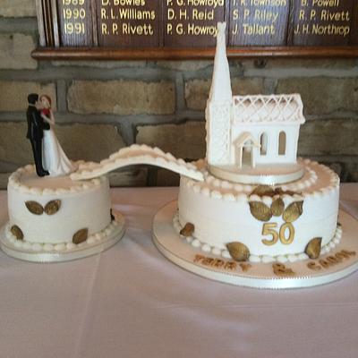 50 yr old Wedding cake recreated!!  - Cake by DeliciousCakeCompany