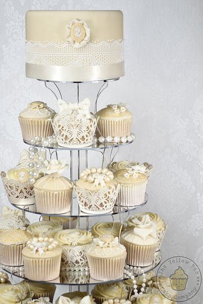 Cameo Cupcake Tower - Cake by Yellow Bee Sugar Art by Vicky Teather