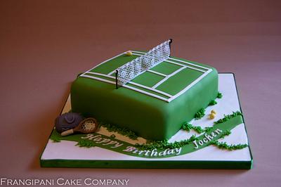 Tennis Court Cake With Edible Net - Cake by Frangipani Cake Company