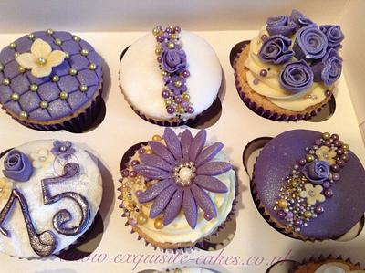 Purple and gold cupcakes for a 75th birthday - Cake by Natalie Wells