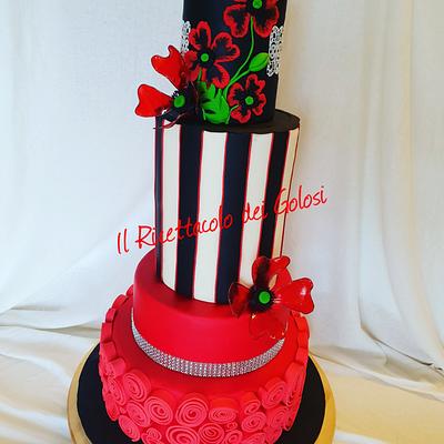 18 in black&white&red - Cake by RicettacoloDeiGolosi