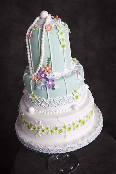 Green Birdcage - Cake by Kelly Mitchell