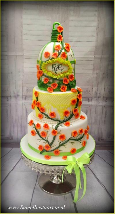 Green weddingcake - Cake by Sam & Nel's Taarten