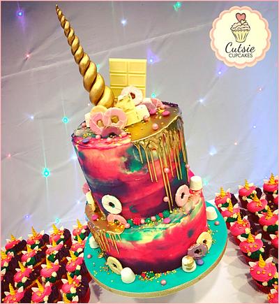Unicorn Drip Cake 🦄 - Cake by Cutsie Cupcakes
