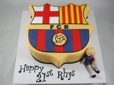 Barcelona Soccer Shield - Cake by Kake Krumbs