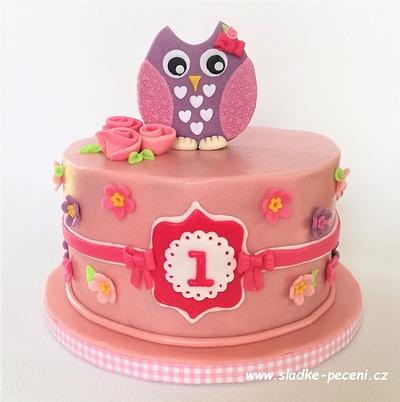Owl 1st birhday cake - Cake by Zdenka Michnova