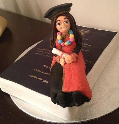 Ph.D Graduate and Thesis Cake Topper  - Cake by Cleo C.