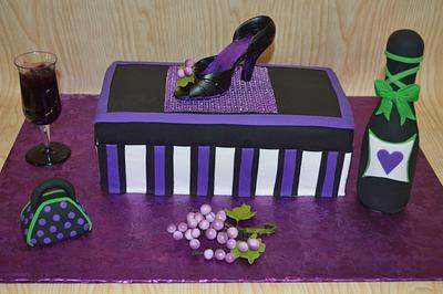 Wine and Shoes - Cake by Kim Leatherwood