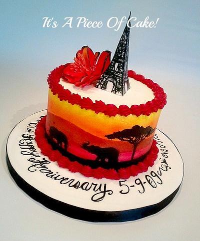 Buttercream/Airbrushed Anniversary Cake - Cake by Rebecca