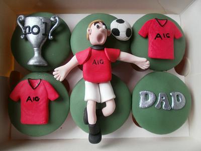 Football Cupcakes - Cake by Babycakes & Roses Cakecraft