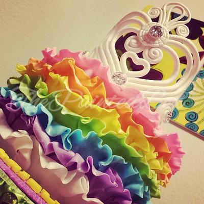 Ruffles and Crown - Cake by The Painted Box
