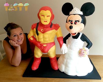 3ft tall 3D Minnie Mouse and Ironman - Cake by Lara Clarke