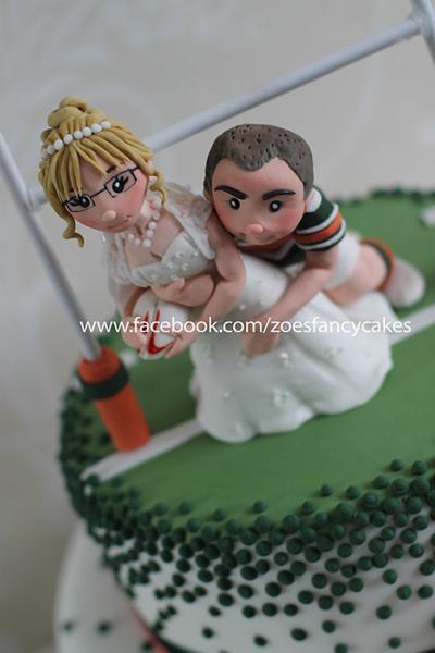 Rugby wedding cake Hunslet Hawks - Cake by Zoe's Fancy Cakes