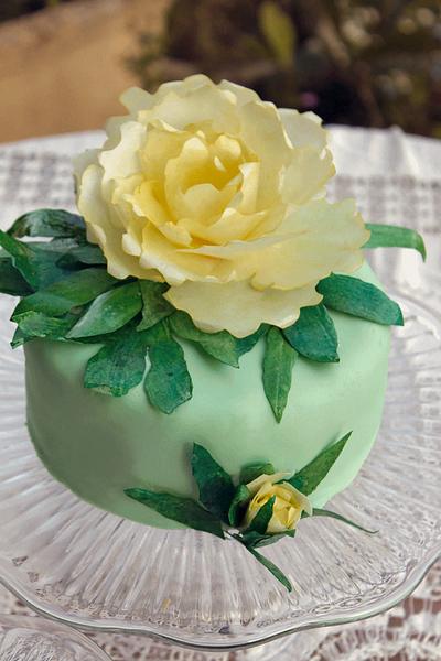 Wafer Paper Peonies and Chocolate and Mint Duettes - Cake by Artym 