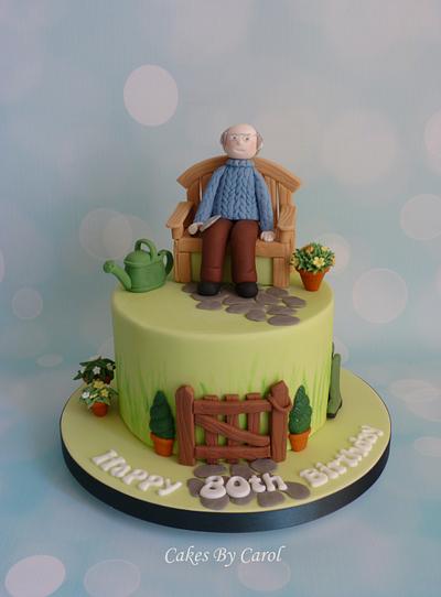 80th Garden theme - Cake by Carol