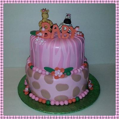Animal Baby Shower Cake - Cake by For the Love of Cake