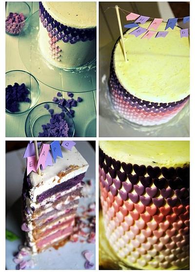 Heart ombre cake - Cake by Rabarbar_cakery