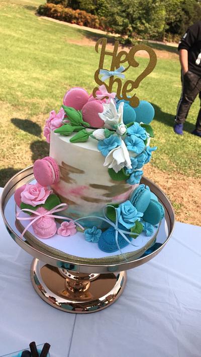 Gender reveal cake - Cake by The Custom Piece of Cake