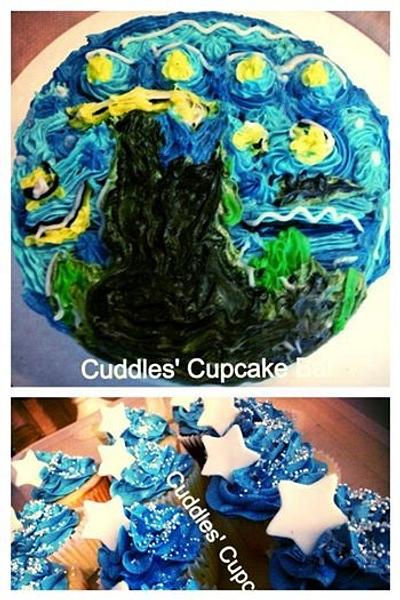 Starry Night - Cake by Cuddles' Cupcake Bar