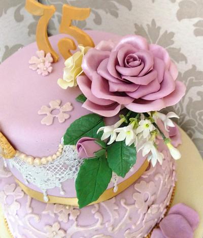 Vintage Rose Cake - Cake by MySugarFairyCakes