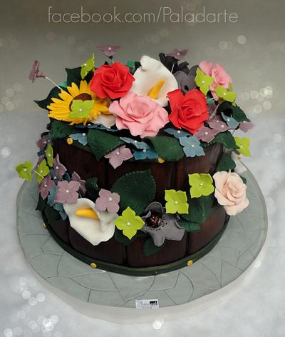 Flower cake - Cake by Paladarte El Salvador