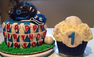Baseball Theme Cake and smash cake - Cake by Lilissweets
