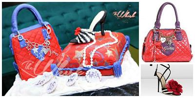 Guess bag and jimmy Choo stilettos  - Cake by TheWhiskByHema