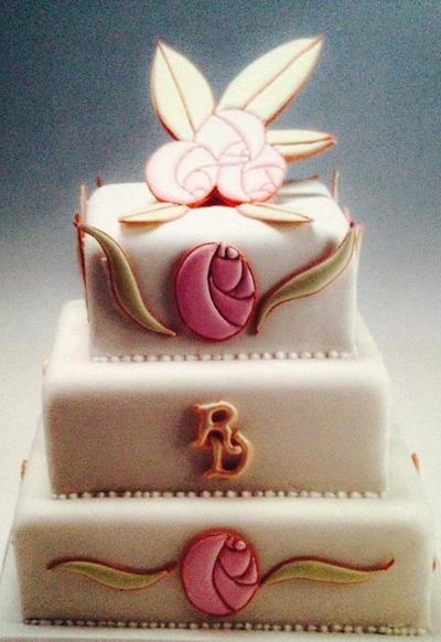 Renee Macintosh square wedding cake - Cake by Kake and Cupkakery
