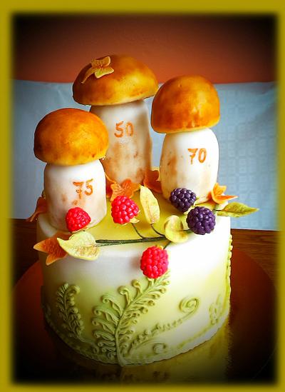 For gold wedding anniversary, 70th and 75th birthday together...  - Cake by Dana Gargulakova