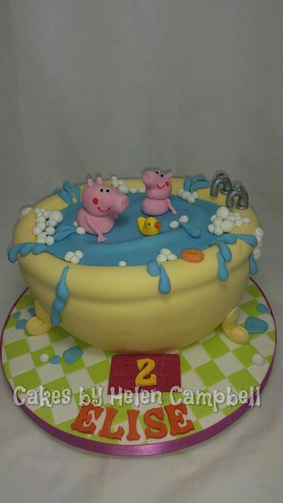 peppa pig bath time - Cake by Helen Campbell