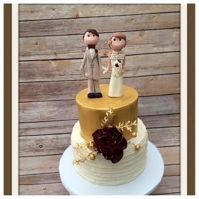 Marsala flower wedding cake  - Cake by Edible Sugar Art
