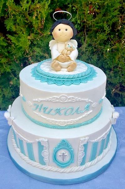 Cristening baby boy cake - Cake by Desi NIkolova