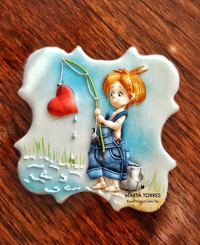 Fishing love..... - Cake by The Cookie Lab  by Marta Torres