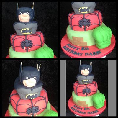 Hulk, Spider-Man, batman - Cake by Kirstie's cakes