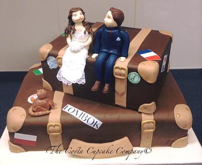 Suitcase Wedding Cake  - Cake by Costa Cupcake Company
