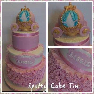 princess carriage and ruffles - Cake by Shell at Spotty Cake Tin