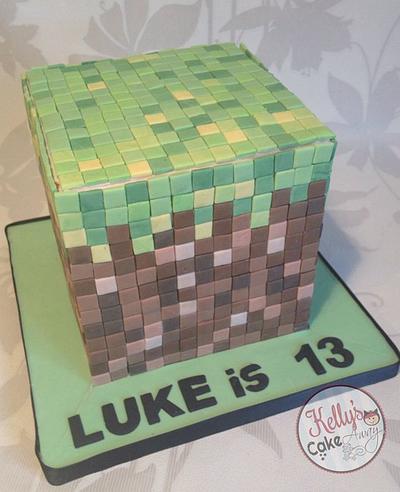 Minecraft Grass Block - Cake by Kelly Hallett