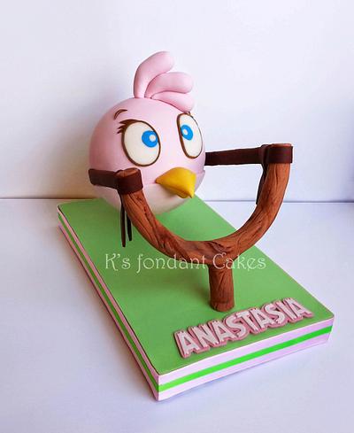 Angry Bird Stella - Cake by K's fondant Cakes