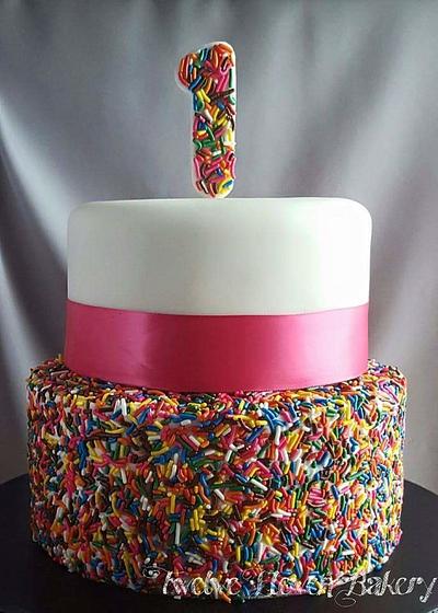1st Birthday Sprinkle Cake - Cake by Shannon @ Kitchen Witch Chronicles 