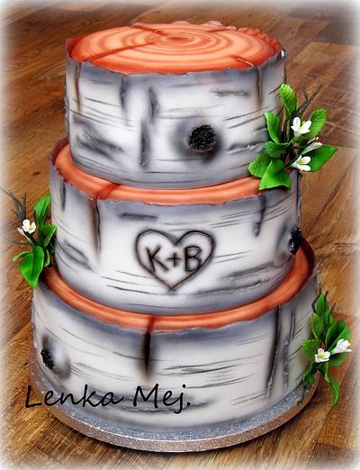 Wedding cake birch - Cake by Lenka