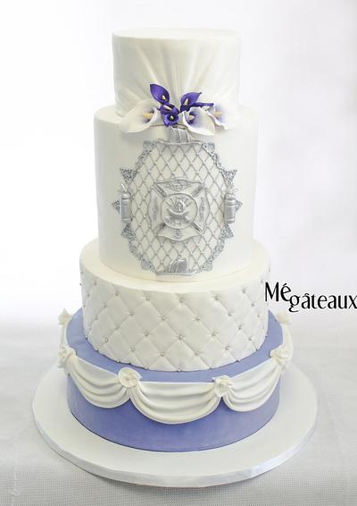 chic firefighter wedding cake - Cake by Mé Gâteaux