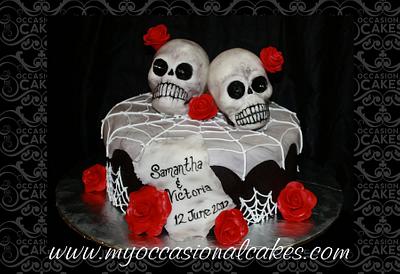 Skulls & Roses Wedding Cake - Cake by Occasional Cakes