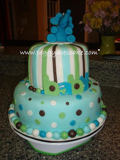 Elephant Baby Shower Cake - Cake by Peggy Does Cake