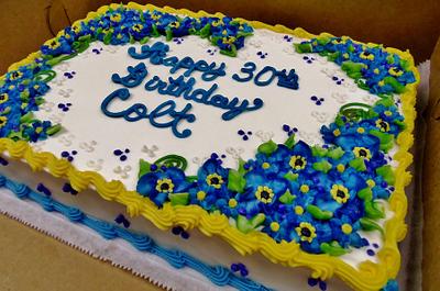 Blue forget-me-nots (100% Buttercream) - Cake by Nancys Fancys Cakes & Catering (Nancy Goolsby)