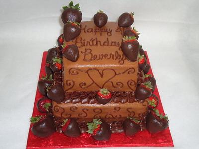 Chocolate covered Strawberries - Cake by Kim Leatherwood