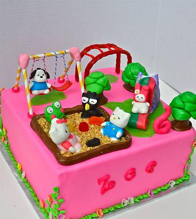 Hello Kitty and Friends at the  Candy Park - Cake by CrystalMemories