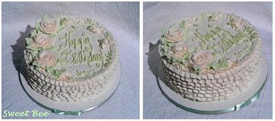 Buttercream ruffles and roses - Cake by Tiffany Palmer