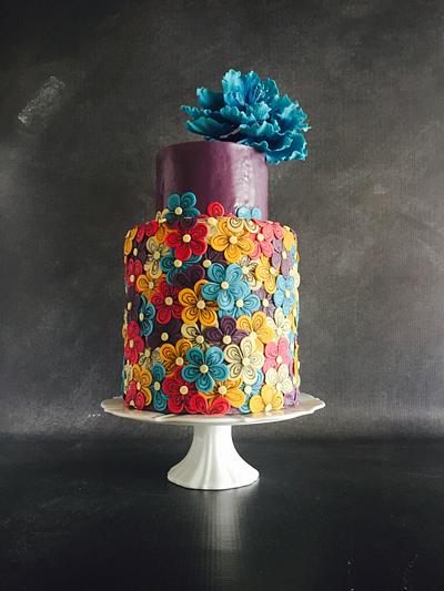 Colourful Flowers - Cake by Una's Cake Studio