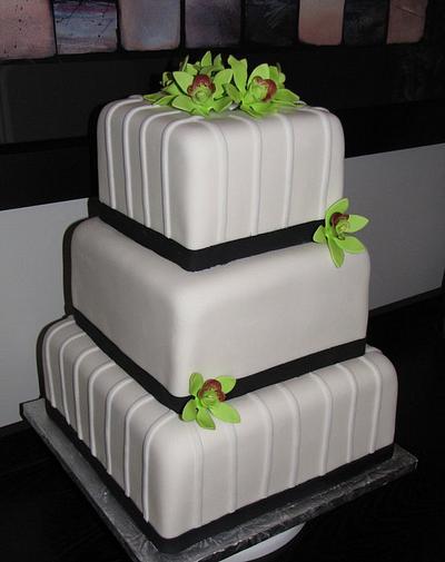 Apple Green Orchid Wedding Cake - Cake by Joseph Fougere