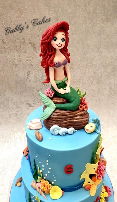 Ariel the little mermaid cake - Cake by Gabby's cakes